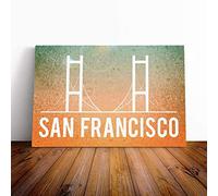 Big Box Art Canvas Print Wall Art San Francisco California The Golden Gate Bridge | Mounted & Stretched Box Frame Picture | Home Decor for Kitchen, Living Room, Bedroom, Multi-Colour, 30x20 Inch