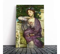 Big Box Art Canvas Print Wall Art Sir Edward John Poynter Lesbia and her Sparrow | Mounted & Stretched Box Frame Picture | Home Decor for Kitchen, Living Room, Bedroom, Multi-Colour, 20x14 Inch