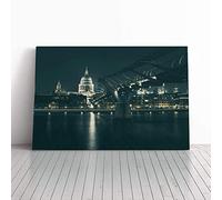 Big Box Art Canvas Print Wall Art St Pauls Cathedral London | Mounted and Stretched Box Frame Picture | Home Decor for Kitchen, Living, Dining Room, Bedroom, Hallway, Multi-Colour, 24x16 Inch