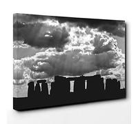 Big Box Art Canvas Print Wall Art Stonehenge Wiltshire (3) | Mounted and Stretched Box Frame Picture | Home Decor for Kitchen, Living, Dining Room, Bedroom, Hallway, Multi-Colour, 20x14 Inch