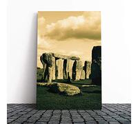 Big Box Art Canvas Print Wall Art Stonehenge Wiltshire | Mounted and Stretched Box Frame Picture | Home Decor for Kitchen, Living, Dining Room, Bedroom, Hallway, Multi-Colour, 24x16 Inch