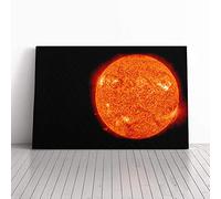 Big Box Art Canvas Print Wall Art Surface of The Sun Space | Mounted and Stretched Box Frame Picture | Home Decor for Kitchen, Living, Dining Room, Bedroom, Hallway, Multi-Colour, 24x16 Inch