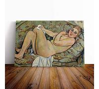 Big Box Art Canvas Print Wall Art Suzanne Valadon Reclining Nude | Mounted and Stretched Box Frame Picture | Home Decor for Kitchen, Living Room, Bedroom, Hallway, Multi-Colour, 20x14 Inch