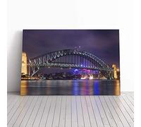 Big Box Art Canvas Print Wall Art Sydney Australia Harbour Bridge | Mounted and Stretched Box Frame Picture | Home Decor for Kitchen, Living Room, Bedroom, Hallway, Multi-Colour, 30x20 Inch