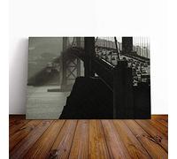 Big Box Art Canvas Print Wall Art The Golden Gate Bridge San Francisco California (5) | Mounted & Stretched Box Frame Picture | Home Decor for Kitchen, Living Room, Bedroom, Multi-Colour, 20x14 Inch