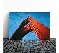 Big Box Art Canvas Print Wall Art The Golden Gate Bridge San Francisco California (6) | Mounted & Stretched Box Frame Picture | Home Decor for Kitchen, Living Room, Bedroom, Multi-Colour, 20x14 Inch