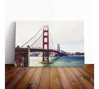 Big Box Art Canvas Print Wall Art The Golden Gate Bridge San Francisco California (7) | Mounted & Stretched Box Frame Picture | Home Decor for Kitchen, Living Room, Bedroom, Multi-Colour, 30x20 Inch