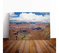 Big Box Art Canvas Print Wall Art The Grand Canyon Mountain Landscape (1) | Mounted & Stretched Framed Picture | Home Decor for Kitchen, Living Room, Bedroom, Hallway, Multi-Colour, 20x14 Inch
