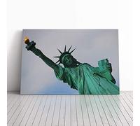 Big Box Art Canvas Print Wall Art The Statue of Liberty New York | Mounted and Stretched Box Frame Picture | Home Decor for Kitchen, Living Room, Bedroom, Hallway, Multi-Colour, 30x20 Inch