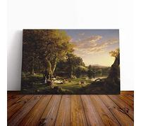Big Box Art Canvas Print Wall Art Thomas Cole The Pic Nic | Mounted and Stretched Box Frame Picture | Home Decor for Kitchen, Living, Dining Room, Bedroom, Hallway, Multi-Colour, 24x16 Inch