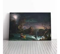 Big Box Art Canvas Print Wall Art Thomas Cole The Voyage of Life | Mounted and Stretched Box Frame Picture | Home Decor for Kitchen, Living Room, Bedroom, Hallway, Multi-Colour, 20x14 Inch