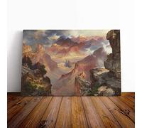 Big Box Art Canvas Print Wall Art Thomas Moran Grand Canyon of Arizona | Mounted & Stretched Box Frame Picture | Home Decor for Kitchen, Living Room, Bedroom, Hallway, Multi-Colour, 24x16 Inch