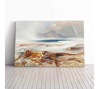 Big Box Art Canvas Print Wall Art Thomas Moran Hot Springs of The Yellowstone | Mounted & Stretched Box Frame Picture | Home Decor for Kitchen, Living Room, Bedroom, Hallway, Multi-Colour, 20x14 Inch