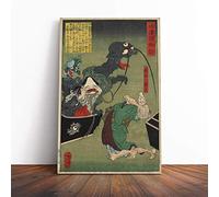 Big Box Art Canvas Print Wall Art Tsukioka Yoshitoshi Japanese Oriental 1 | Mounted & Stretched Framed Picture | Home Decor for Kitchen, Living Room, Bedroom, Hallway, Multi-Colour, 20x14 Inch