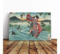 Big Box Art Canvas Print Wall Art Tsukioka Yoshitoshi Japanese Oriental Demon | Mounted & Stretched Box Frame Picture | Home Decor for Kitchen, Living Room, Bedroom, Hallway, Multi-Colour, 30x20 Inch