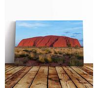 Big Box Art Canvas Print Wall Art Uluru Ayers Rock Australia | Mounted and Stretched Box Frame Picture | Home Decor for Kitchen, Living, Dining Room, Bedroom, Hallway, Multi-Colour, 20x14 Inch