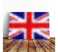 Big Box Art Canvas Print Wall Art Union Jack British Flag (6) | Mounted and Stretched Box Frame Picture | Home Decor for Kitchen, Living, Dining Room, Bedroom, Hallway, Multi-Colour, 24x16 Inch