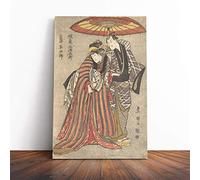 Big Box Art Canvas Print Wall Art Utagawa Japanese Oriental Kabuki Actors | Mounted & Stretched Framed Picture | Home Decor for Kitchen, Living Room, Bedroom, Hallway, Multi-Colour, 20x14 Inch