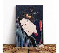 Big Box Art Canvas Print Wall Art Utagawa Japanese Oriental Kikugoro | Mounted & Stretched Box Frame Picture | Home Decor for Kitchen, Living Room, Bedroom, Hallway, Multi-Colour, 30x20 Inch