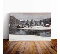 Big Box Art Canvas Print Wall Art Victor Westerholm Winter Landscape 3 | Mounted & Stretched Box Frame Picture | Home Decor for Kitchen, Living Room, Bedroom, Hallway, Multi-Colour, 30x20 Inch