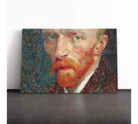 Big Box Art Canvas Print Wall Art Vincent Van Gogh Self Portrait (5) | Mounted & Stretched Box Frame Picture | Home Decor for Kitchen, Living Room, Bedroom, Hallway, Multi-Colour, 24x16 Inch