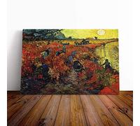 Big Box Art Canvas Print Wall Art Vincent Van Gogh The Red Vineyards Arles | Mounted & Stretched Box Frame Picture | Home Decor for Kitchen, Living Room, Bedroom, Hallway, Multi-Colour, 30x20 Inch