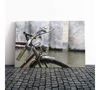 Big Box Art Canvas Print Wall Art Vintage Bicycle (2) | Mounted and Stretched Box Frame Picture | Home Decor for Kitchen, Living, Dining Room, Bedroom, Hallway, Multi-Colour, 24x16 Inch