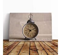 Big Box Art Canvas Print Wall Art Vintage Clock | Mounted and Stretched Box Frame Picture | Home Decor for Kitchen, Living, Dining Room, Bedroom, Hallway, Multi-Colour, 20x14 Inch