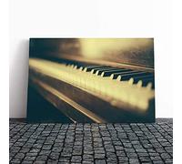 Big Box Art Canvas Print Wall Art Vintage Piano (4) | Mounted and Stretched Box Frame Picture | Home Decor for Kitchen, Living, Dining Room, Bedroom, Hallway, Multi-Colour, 20x14 Inch