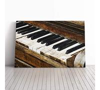 Big Box Art Canvas Print Wall Art Vintage Piano (5) | Mounted and Stretched Box Frame Picture | Home Decor for Kitchen, Living, Dining Room, Bedroom, Hallway, Multi-Colour, 24x16 Inch
