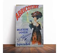 Big Box Art Canvas Print Wall Art Vintage Poster Abricotine | Mounted and Stretched Box Frame Picture | Home Decor for Kitchen, Living, Dining Room, Bedroom, Hallway, Multi-Colour, 24x16 Inch
