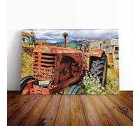 Big Box Art Canvas Print Wall Art Vintage Rusted Tractor | Mounted and Stretched Box Frame Picture | Home Decor for Kitchen, Living, Dining Room, Bedroom, Hallway, Multi-Colour, 24x16 Inch