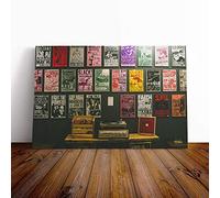 Big Box Art Canvas Print Wall Art Vinyl Records | Mounted and Stretched Box Frame Picture | Home Decor for Kitchen, Living, Dining Room, Bedroom, Hallway, Multi-Colour, 30x20 Inch
