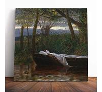 Big Box Art Canvas Print Wall Art Walter Crane The Lady of Shalott | Mounted and Stretched Box Frame Picture | Home Decor for Kitchen, Living Room, Bedroom, Hallway, Multi-Colour, 14x14 Inch