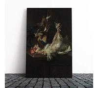 Big Box Art Canvas Print Wall Art Willem Van Aelst Still Life Birds | Mounted & Stretched Box Frame Picture | Home Decor for Kitchen, Living Room, Bedroom, Hallway, Multi-Colour, 30x20 Inch