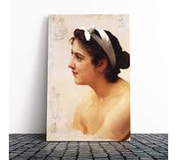 Big Box Art Canvas Print Wall Art William Adolphe Bouguereau Woman Offering Love | Mounted & Stretched Box Frame Picture | Home Decor for Kitchen, Living Room, Bedroom, Multi-Colour, 20x14 Inch