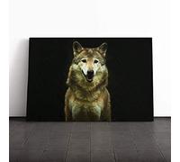 Big Box Art Canvas Print Wall Art Wolf (3) | Mounted and Stretched Box Frame Picture | Home Decor for Kitchen, Living, Dining Room, Bedroom, Hallway, Multi-Colour, 24x16 Inch