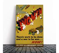 Big Box Art Canvas Print Wall Art Women at War | Mounted and Stretched Box Frame Picture | Home Decor for Kitchen, Living, Dining Room, Bedroom, Hallway, Multi-Colour, 30x20 Inch