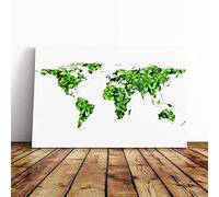 Big Box Art Canvas Print Wall Art World Map (4) | Mounted and Stretched Box Frame Picture | Home Decor for Kitchen, Living, Dining Room, Bedroom, Hallway, Multi-Colour, 30x20 Inch