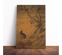 Big Box Art Canvas Print Wall Art Zhan Ziqian Oriental Hare (1) | Mounted and Stretched Box Frame Picture | Home Decor for Kitchen, Living, Dining Room, Bedroom, Hallway, Multi-Colour, 30x20 Inch