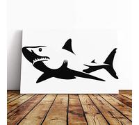 Big Box Art Canvas Print Wall Graphic Shark Art (2) | Mounted and Stretched Box Frame Picture | Home Decor for Kitchen, Living, Dining Room, Bedroom, Hallway, Multi-Colour, 30x20 Inch