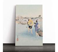 Big Box Art Canvas Print Wall Plum Blossoms at Sugita Japanese Oriental Art | Mounted & Stretched Box Frame Picture | Home Decor for Kitchen, Living Room, Bedroom, Multi-Colour, 20x14 Inch