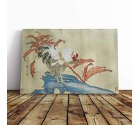 Big Box Art Canvas Print Wall Ren Yi Japanes Oriental Art | Mounted and Stretched Box Frame Picture | Home Decor for Kitchen, Living, Dining Room, Bedroom, Hallway, Multi-Colour, 30x20 Inch