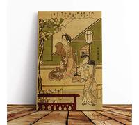 Big Box Art Canvas Print Wall Two Women of The Yoshiwara Japanese Oriental Art | Mounted & Stretched Box Frame Picture | Home Decor for Kitchen, Living Room, Bedroom, Multi-Colour, 20x14 Inch