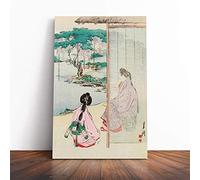Big Box Art Canvas Print Wall Wisteria Blossoms Japanese Oriental Art | Mounted & Stretched Framed Picture | Home Decor for Kitchen, Living Room, Bedroom, Hallway, Multi-Colour, 20x14 Inch