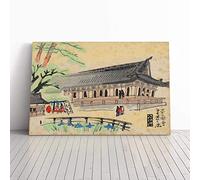 Big Box Art Canvas Print Wall Yoshida Hanbei Oriental Art 1 | Mounted and Stretched Box Frame Picture | Home Decor for Kitchen, Living, Dining Room, Bedroom, Hallway, Multi-Colour, 20x14 Inch