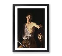 Big Box Art Caravaggio David With The Head Of Goliath Framed Print A4 Black