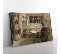 Big Box Art Carl Larsson When The Children Have Gone to Bed Canvas Wall Art Print Ready to Hang Picture, 76 x 50 cm (30 x 20 Inch), Multi-Coloured