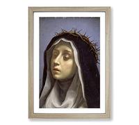 Big Box Art Carlo Dolci St. Catherine of Siena Framed Wall Art Picture Print Ready to Hang, Oak A2 (62 x 45 cm)