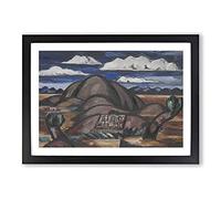 Big Box Art Cemetery, New Mexico by Marsden Hartley Framed Wall Art Picture Print Ready to Hang, Black A2 (62 x 45 cm)